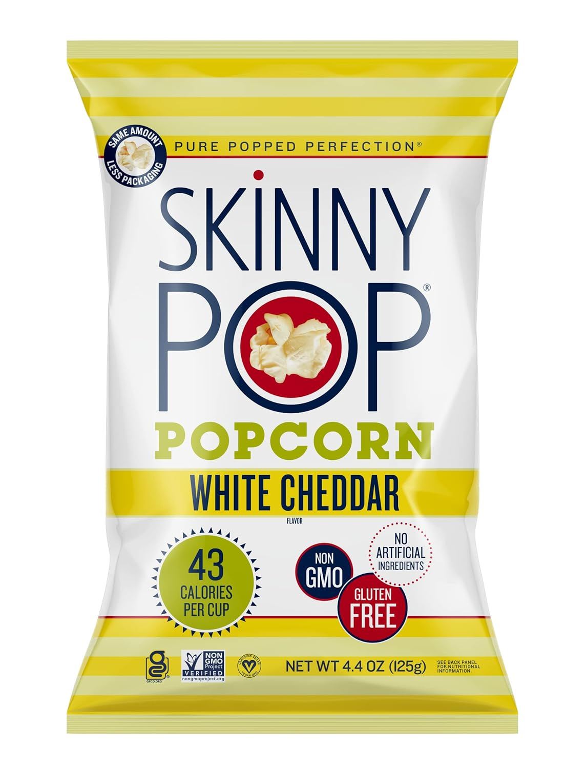 ป๊อปคอร์นเชดดาร์ขาว SkinnyPop - 4.4oz